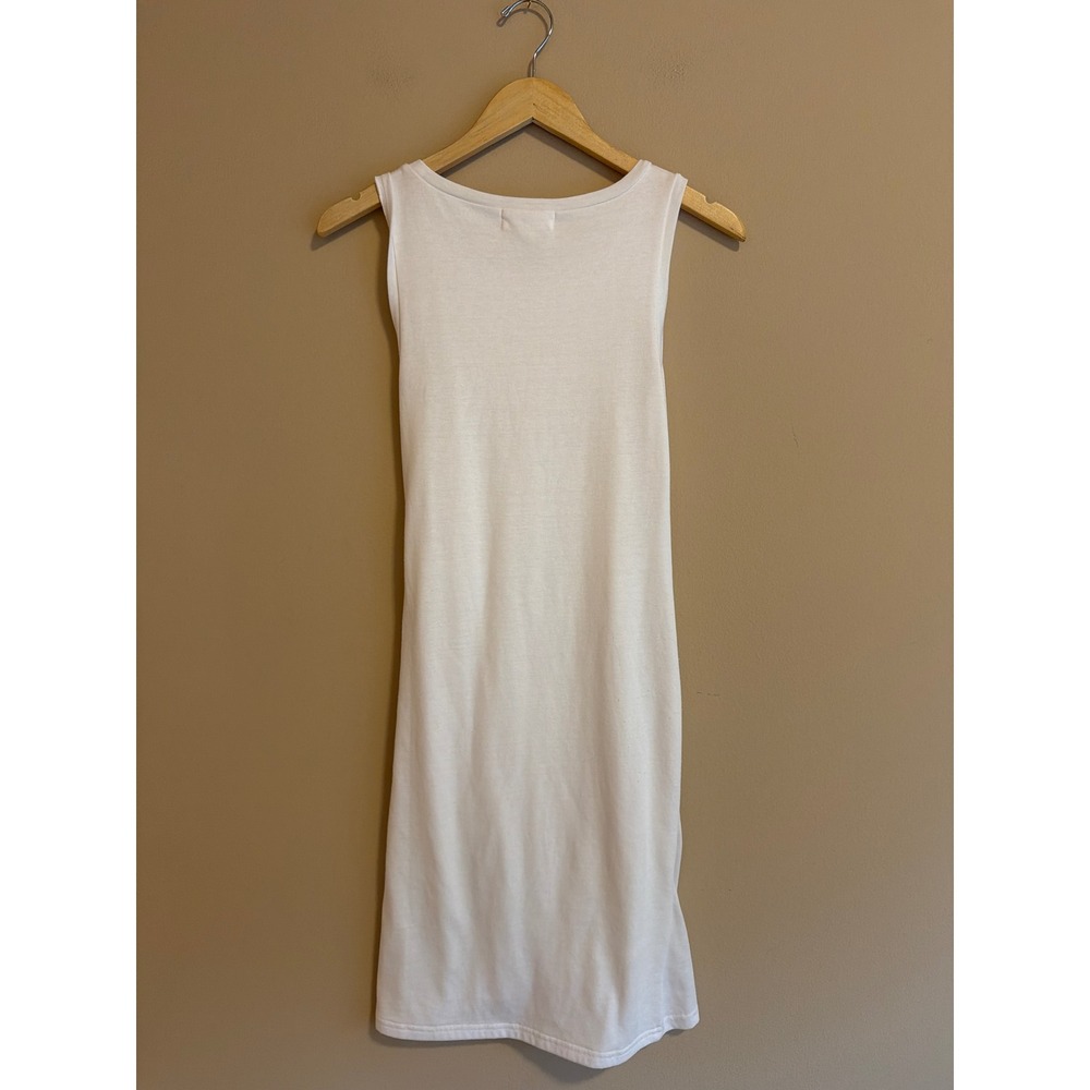 Treasure & Bond Womens White Ruched Side Sleeveless Tulip Hem Knit Dress Small - Picture 5 of 7